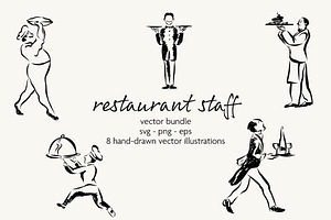 Restaurant Staff Vector Bundle, a Person Illustration by Little Gremlin