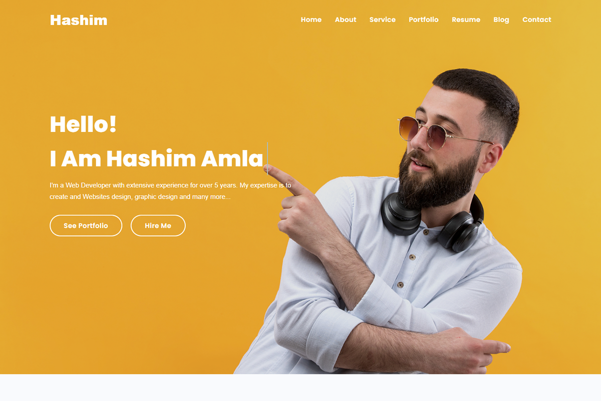 Hashim - Portfolio HTML Template, a HTML Template by Themeplaza (Photo 2 of 7)