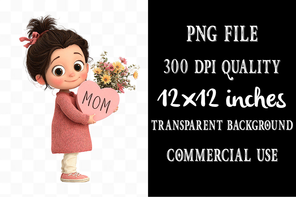 Enjoy Mother's Day girl Clipart, an Animal Illustration by Designking (Photo 4 of 5)