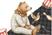 Watercolor Cute Circus Party, an Animal Illustration by JackArt (Thumbnail 4 of 6)