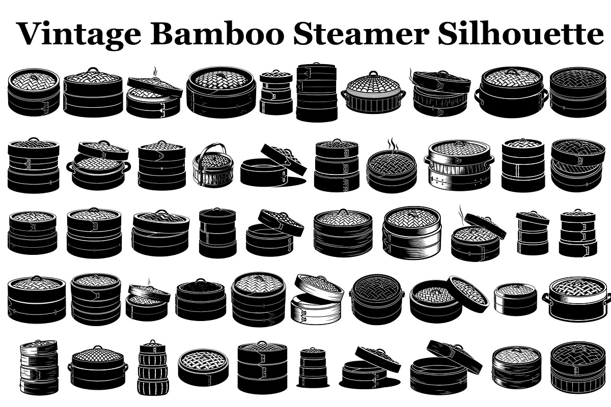 Vintage Bamboo Steamer Silhouette, a Graphic by musafir_fashion (Photo 14 of 14)