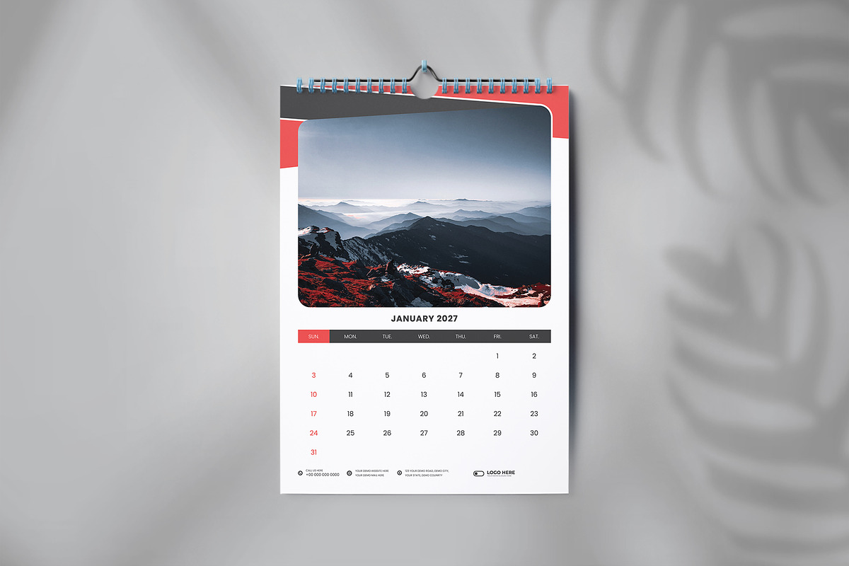 2027 Calendar template, a Stationery Template by Tanmoy Topu (Photo 2 of 3)