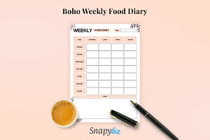 Printable Weekly Food, Food Diary