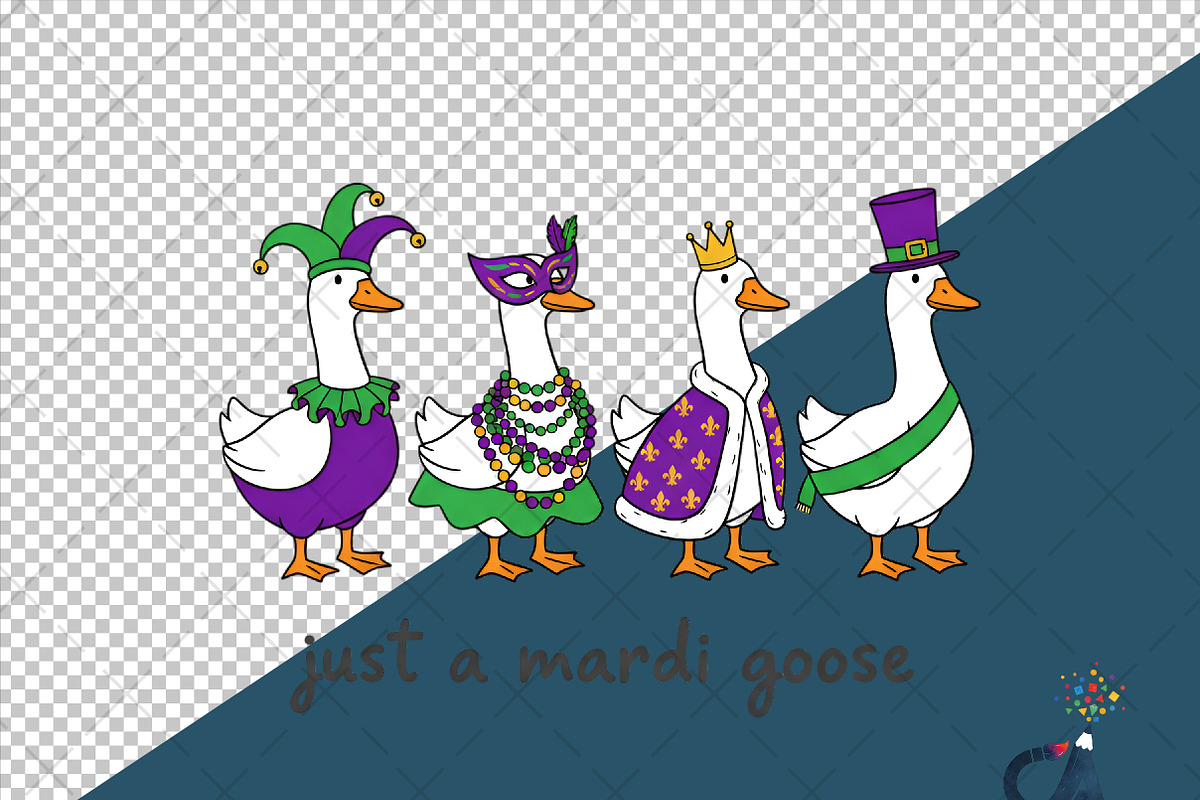 Mardi Gras Goose Sublimation PNG, an Illustration by Creative Art (Photo 6 of 6)