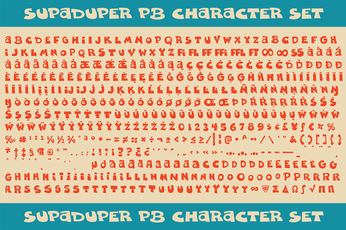 Supaduper PB, a Sans Serif Font by Pink Broccoli (Photo 5 of 5)