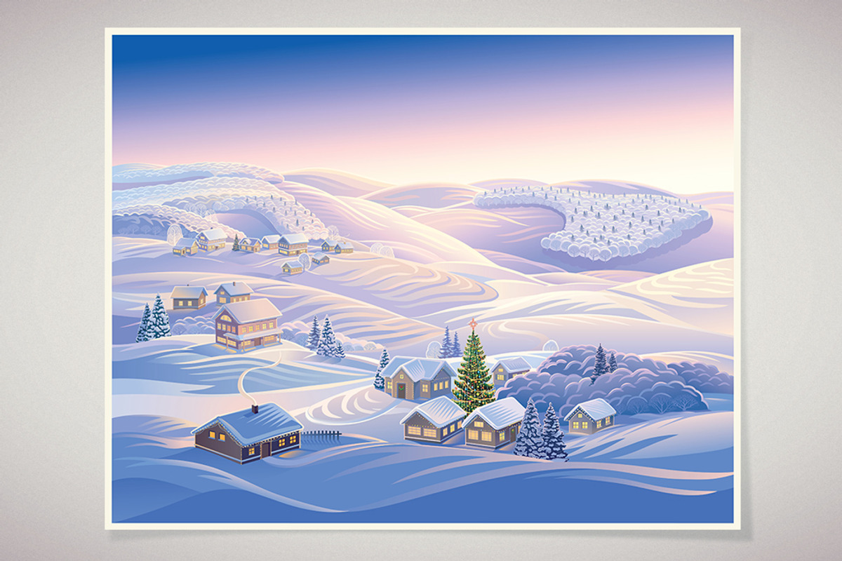 Festive Christmas landscape, a Decorative Illustration by Countryside life (Photo 4 of 10)