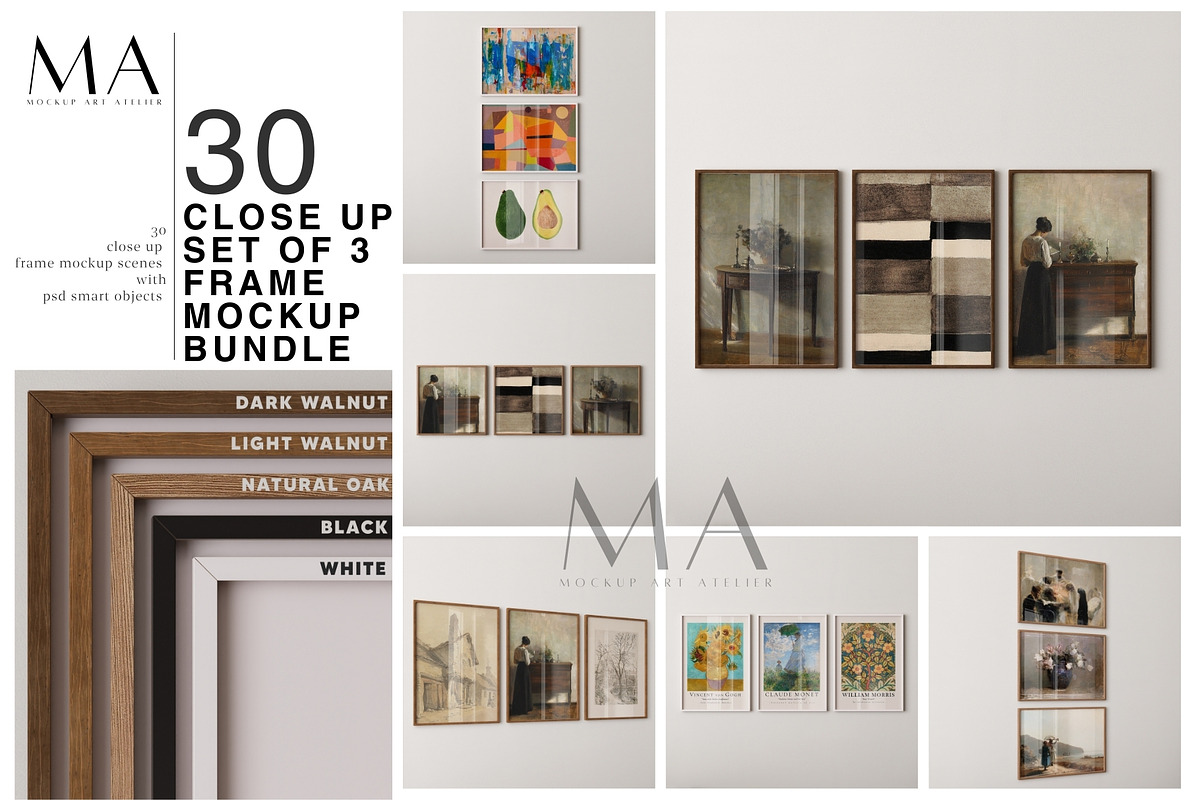 Close Up 3 Frames Mockup Bundle, a Household Mockup by Mockup Art Atelier (Photo 1 of 20)
