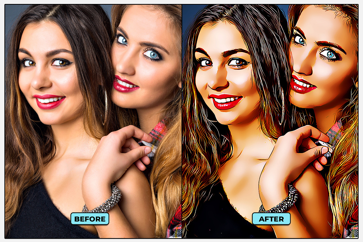 Vector Cartoon Photoshop Action, an Action Add-On by msartworks (Photo 2 of 9)