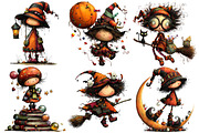 Quirky Halloween Witch Clipart, an Illustration by Pixels.Craft (Thumbnail 6 of 6)
