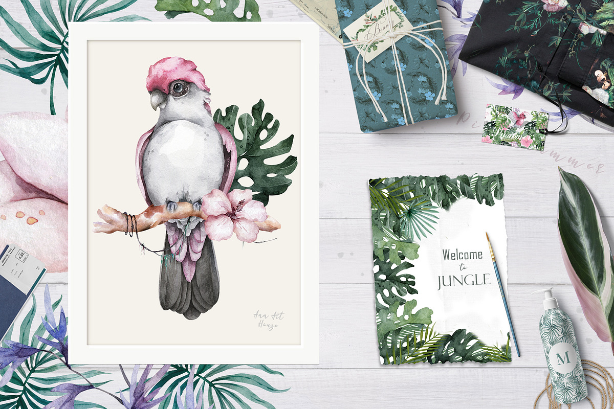 Tropical Wildlife Watercolor set, an Illustration by Ann Art Houze (Photo 8 of 13)