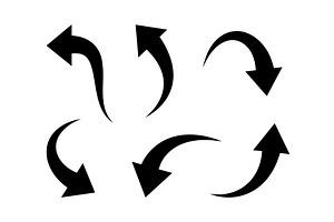 Black minimal arrows. Clean arrows, an Object Illustration by GraphiShop