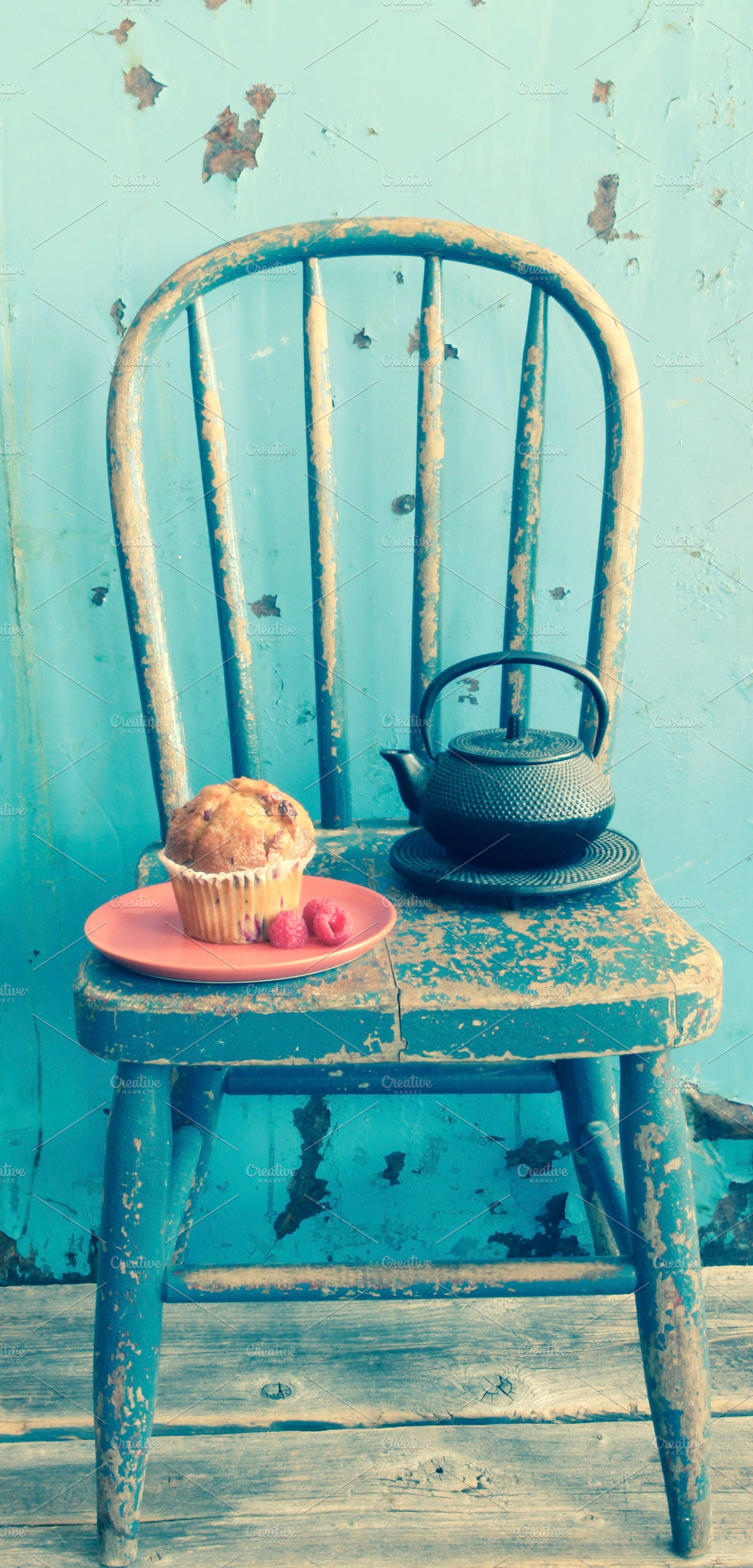 Tea and Muffin Teal, a Food & Drink Photo by Juicy Living By Design