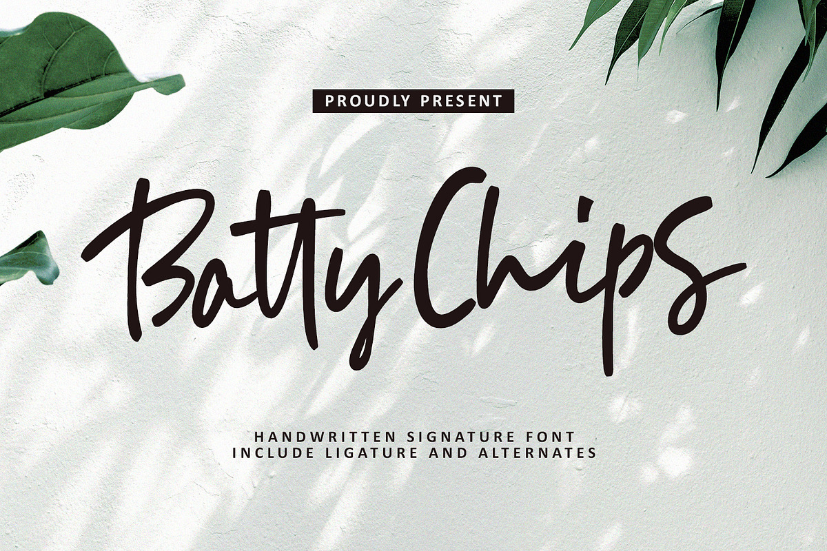 Batty Chips Handwritten Signature, a Handwritten Font by Maulana Creative (Photo 1 of 7)