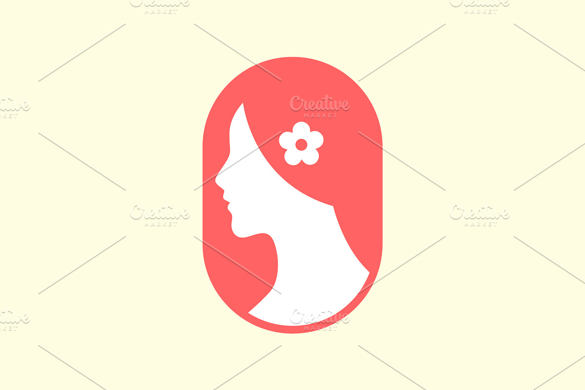 beauty woman side view  flower logo, a Branding & Logo Template by devastd