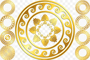 Set Golden round Greek ornament, a Pattern Graphic by kavalenkava (Thumbnail 1 of 2)