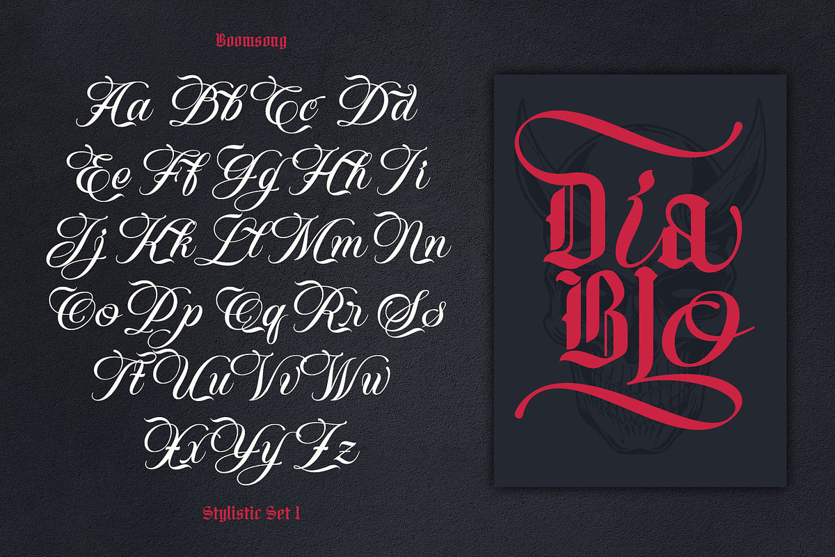 Boomsong Typeface, a Blackletter Font by alit design (Photo 4 of 16)