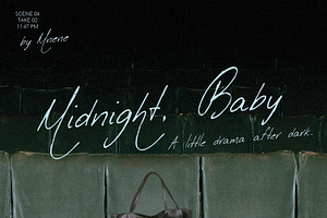 Midnight Baby - Handwritten Script, a Script Font by Mneme