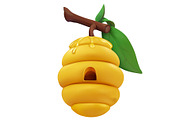 Honey, bees, beehive on tree branch, an Animal Illustration by Allevinatis Studio (Thumbnail 5 of 5)