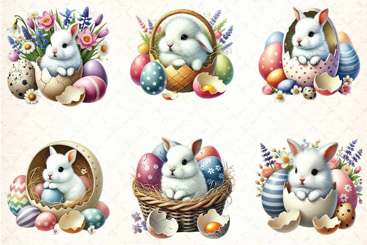 Cute Vintage Rabbit Watercolor, an Illustration by DreamCafeArt (Photo 2 of 4)