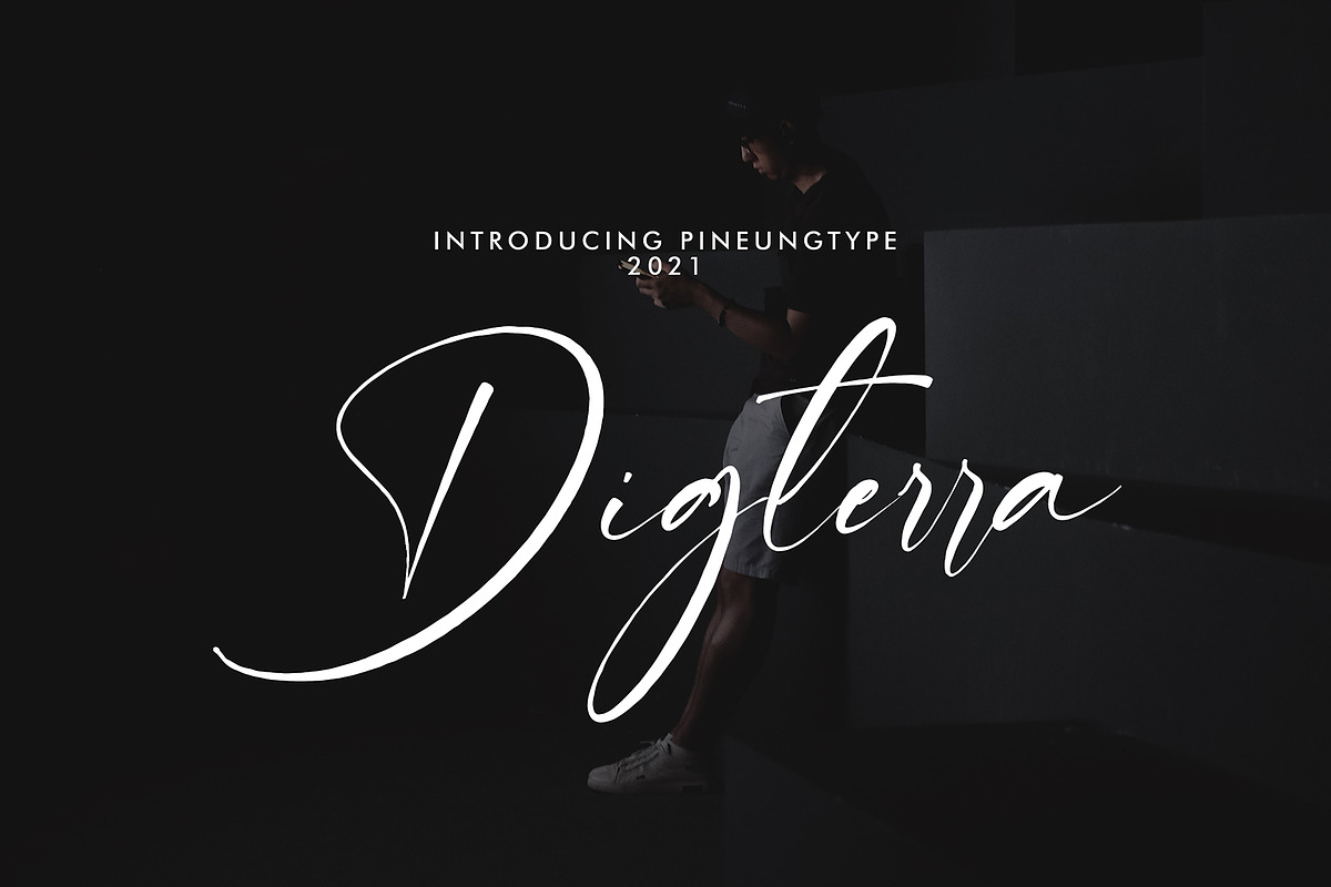 Digterra, a Script Font by pineungtype (Photo 1 of 7)