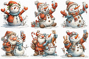 Santa snowman selfie clipart, an Illustration by Craft Nest (Thumbnail 3 of 6)