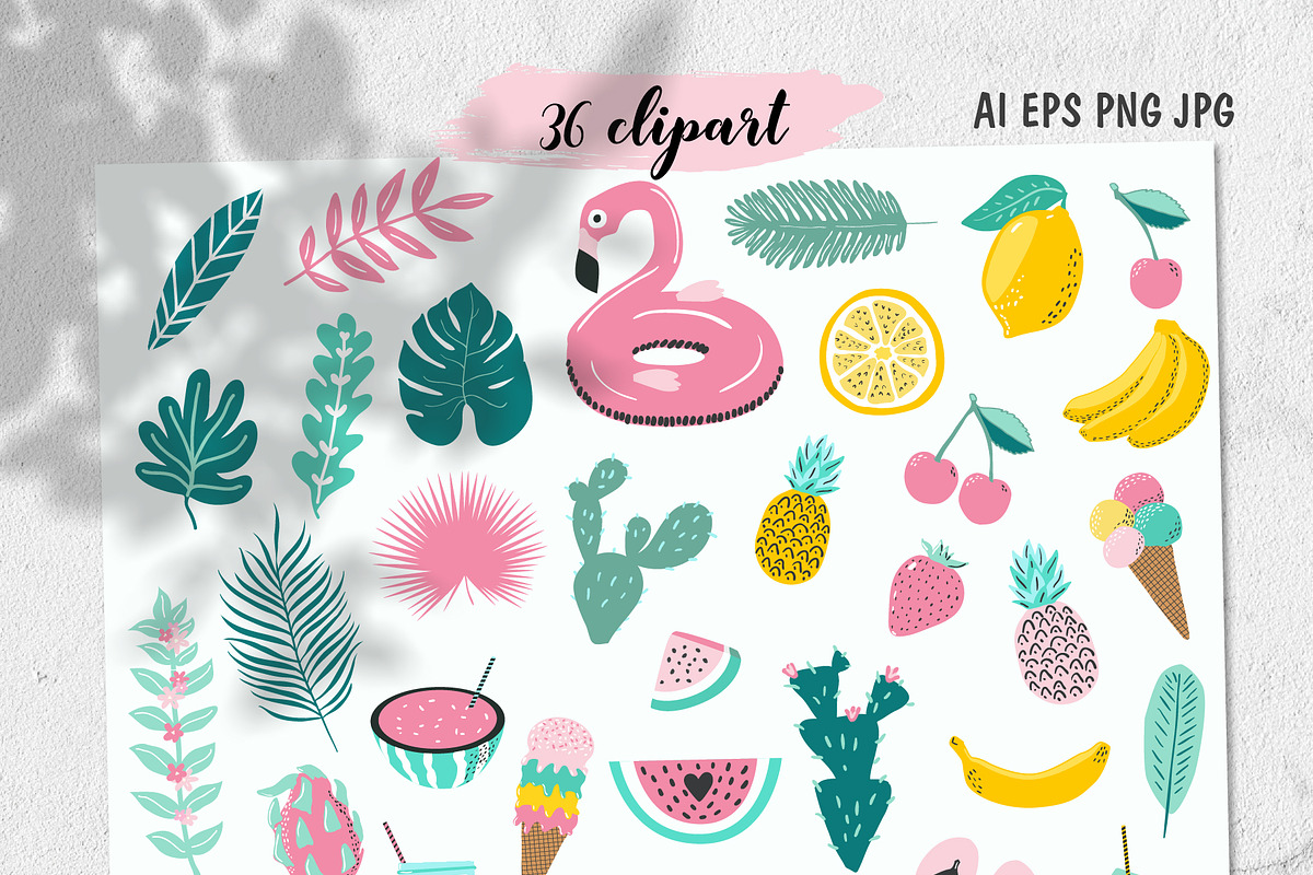 Summer clipart and patterns, a Decorative Illustration by Cozy pattern shop (Photo 2 of 6)