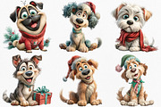 Christmas Dogs Clipart Bundle, an Illustration by Canvas Craft (Thumbnail 3 of 7)