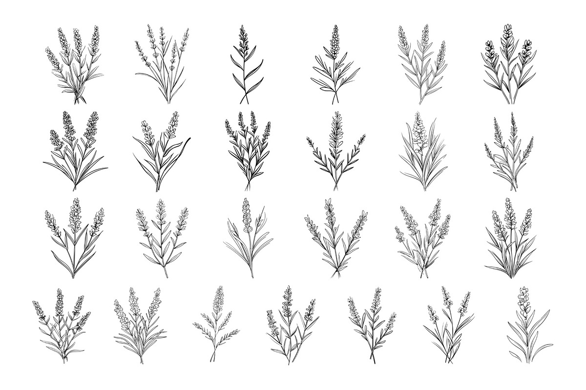 50 Lavender Procreate Stamps Brushes, a Brush Add-On by Procreate Sale (Photo 4 of 6)