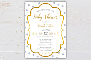 Gold Framed Baby Shower Invitation, a Stationery Template by BF Studios (Thumbnail 4 of 4)