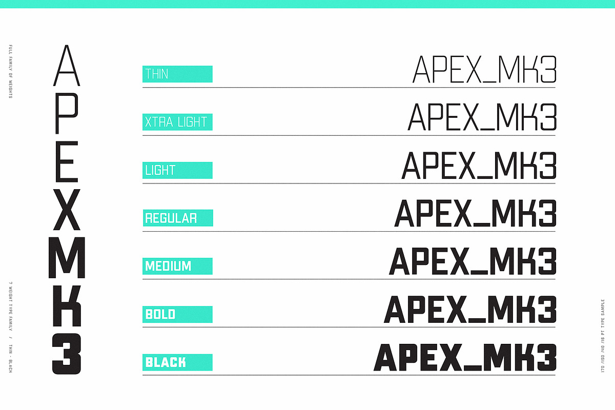 Apex Mk3 Font Family preview 2