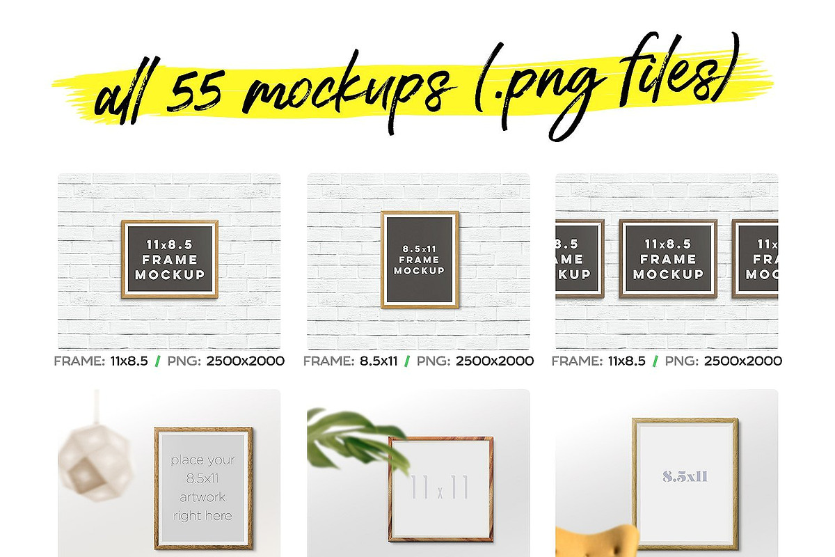 55 non-Photoshop Frame Mockups, a Print Template by Frisk Shop (Photo 2 of 9)