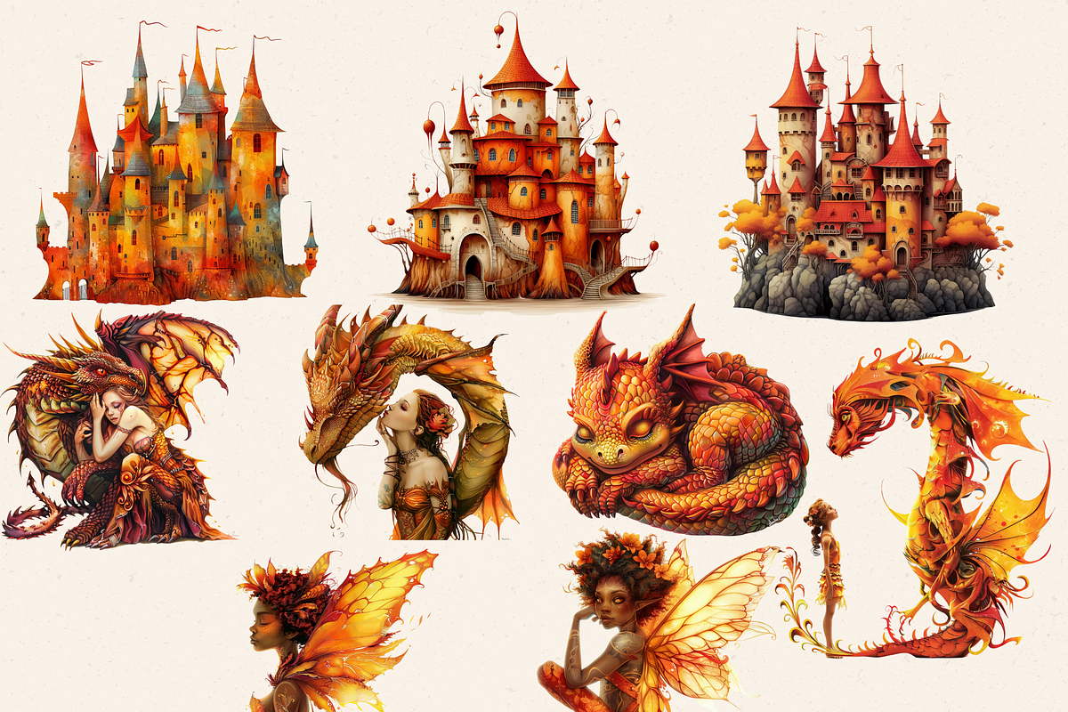 DRAGON FAIRY CLIPART PACK, a Person Illustration by Daring Digies (Photo 7 of 10)