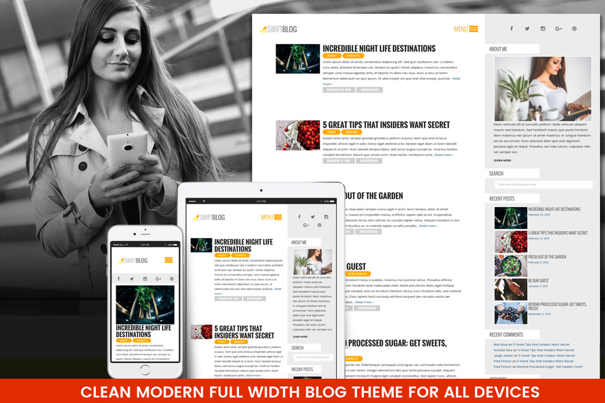 Modern Fluid WordPress Blog Theme, a WordPress Template by Amped Themes (Photo 1 of 4)