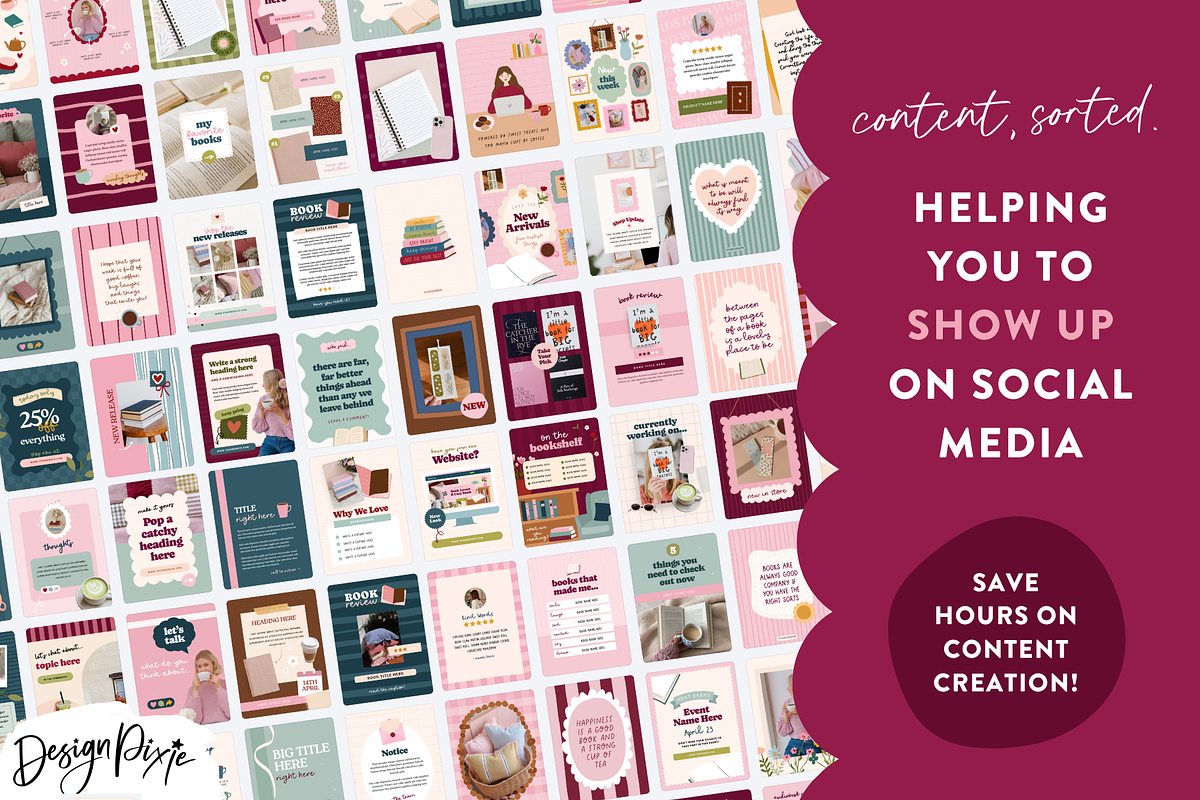 Bookstagram Templates for Instagram, a Social Media Template by Design Pixie (Photo 9 of 9)