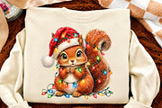 Christmas Squirrel Clipart PNG, a Seasonal Illustration by Canvas Craft (Thumbnail 4 of 6)