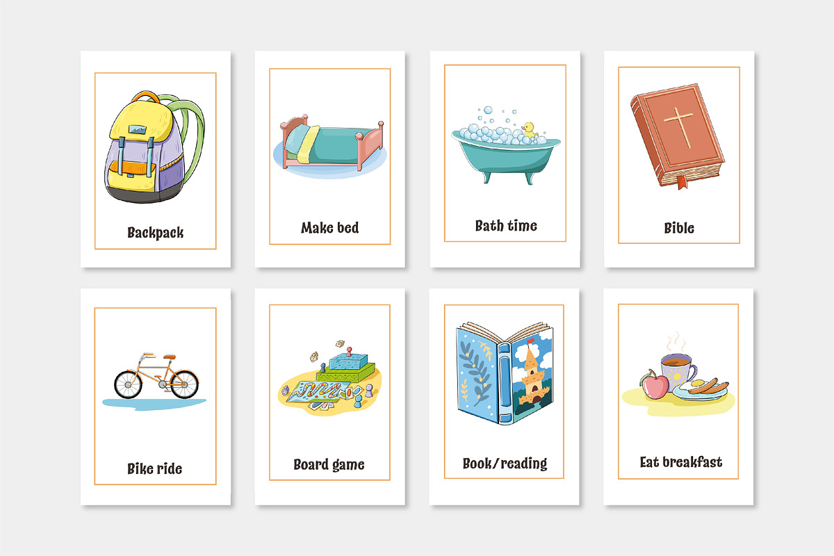 Printable Chore Clip Art Cards, a Card Template by svetodesign (Photo 2 of 9)