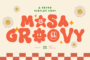 Masa Groovy | A Retro Display Font, a Handwritten Font by Nooh Space x Masa Fonts