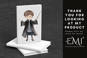 Enchanted Little Wizards Clipart, an Illustration by NadiaTheronArt (Thumbnail 4 of 4)