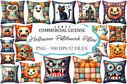 Funny Halloween Patchwork Pillow, an Illustration by designcity5 (Thumbnail 1 of 5)