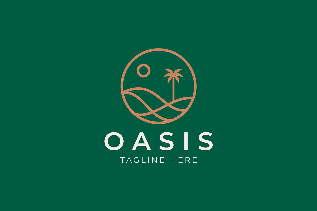 Oasis Logo Desert Dune Palm Dates, a Branding & Logo Template by Signatoro (Photo 1 of 3)