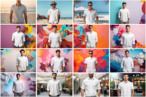 Man Shirt Mockup Picture Bundle