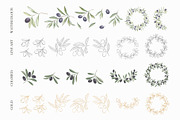 Olive branch, frame, pattern., a Texture Illustration by Kotkoa (Thumbnail 3 of 6)