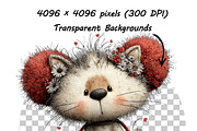 Whimsical Cat Birthday Clipart Set, an Illustration by one-touch (Thumbnail 11 of 16)
