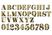 Golden Serif 3D Font Clipart, an Illustration by Stellalunarts (Thumbnail 1 of 4)