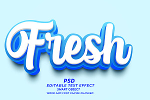 Fresh PSD 3d Editable Text