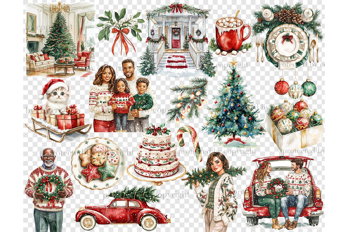 Family Holidays Clipart, a Person Illustration by GlamArtZhanna (Photo 5 of 6)