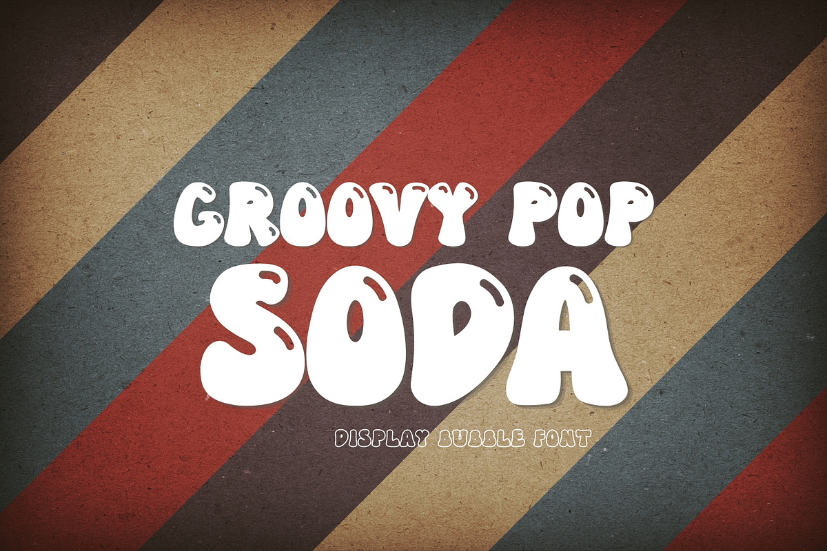 Bubble Display Font-Groovy Pop Soda, a Handwritten Font by ZoloDesignHub (Photo 1 of 9)