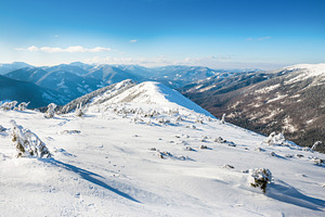 Winter landscape in mountains