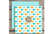 Whale Boy digital papers clipart, a Pattern Graphic by JennyL Designs (Thumbnail 3 of 4)