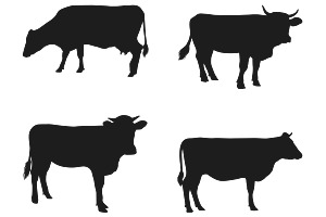 Cow Silhouette Set 1 Procreate Brush